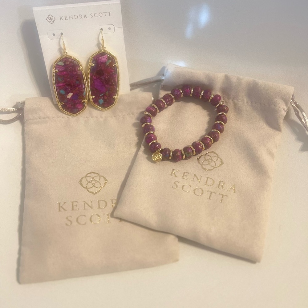 Kendra Scott Danielle Earrings & matching bracelet